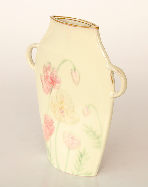 Tall Flat Floral Jar